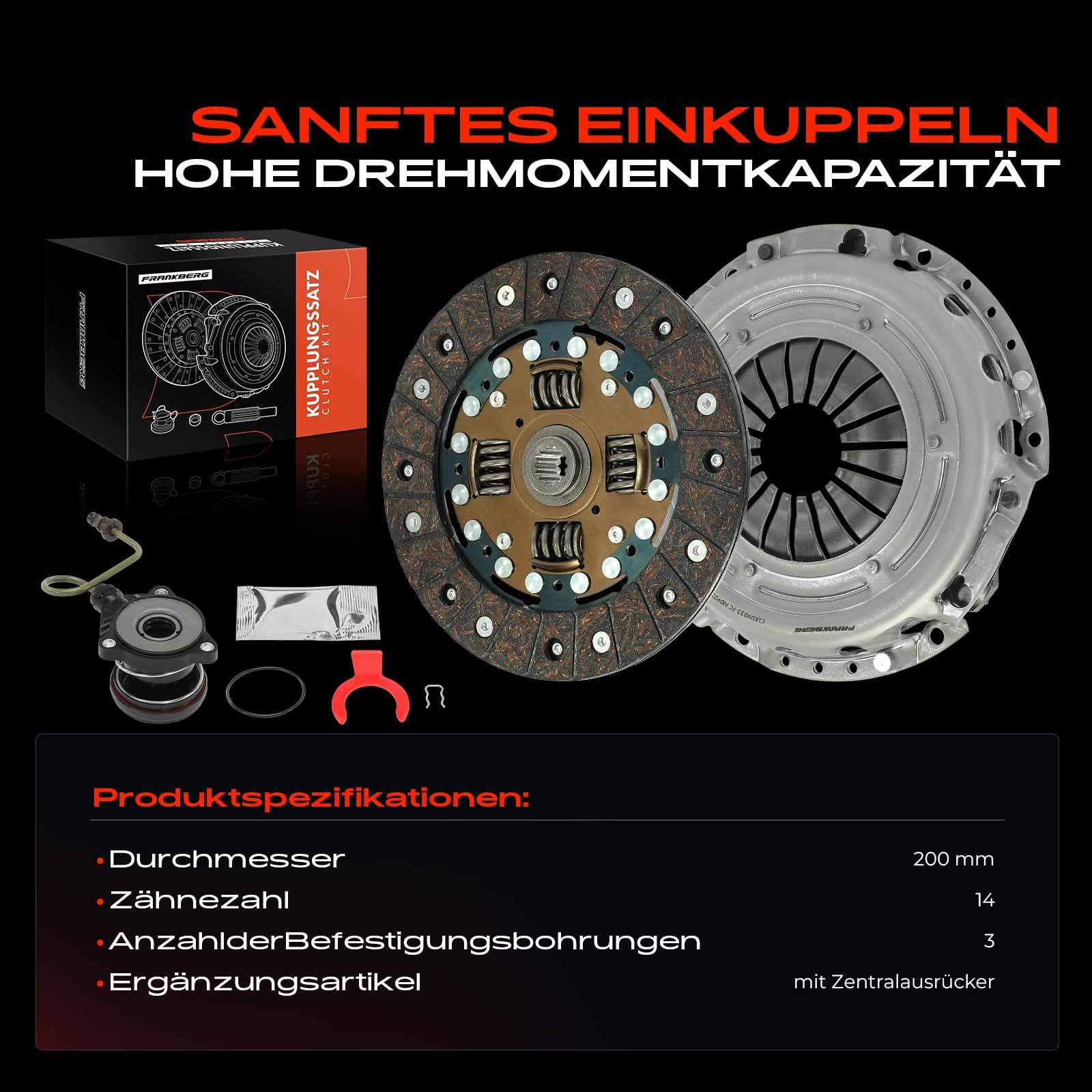 Frankberg Kupplungssatz Kompatibel mit Aveo Schrägheck T300 1.2L 1.4L 2011-2024 Astra G Caravan T98 1.2L-1.6L 1998-2004 Astra H A04 1.2L 2005-2010 Replace# 24422061