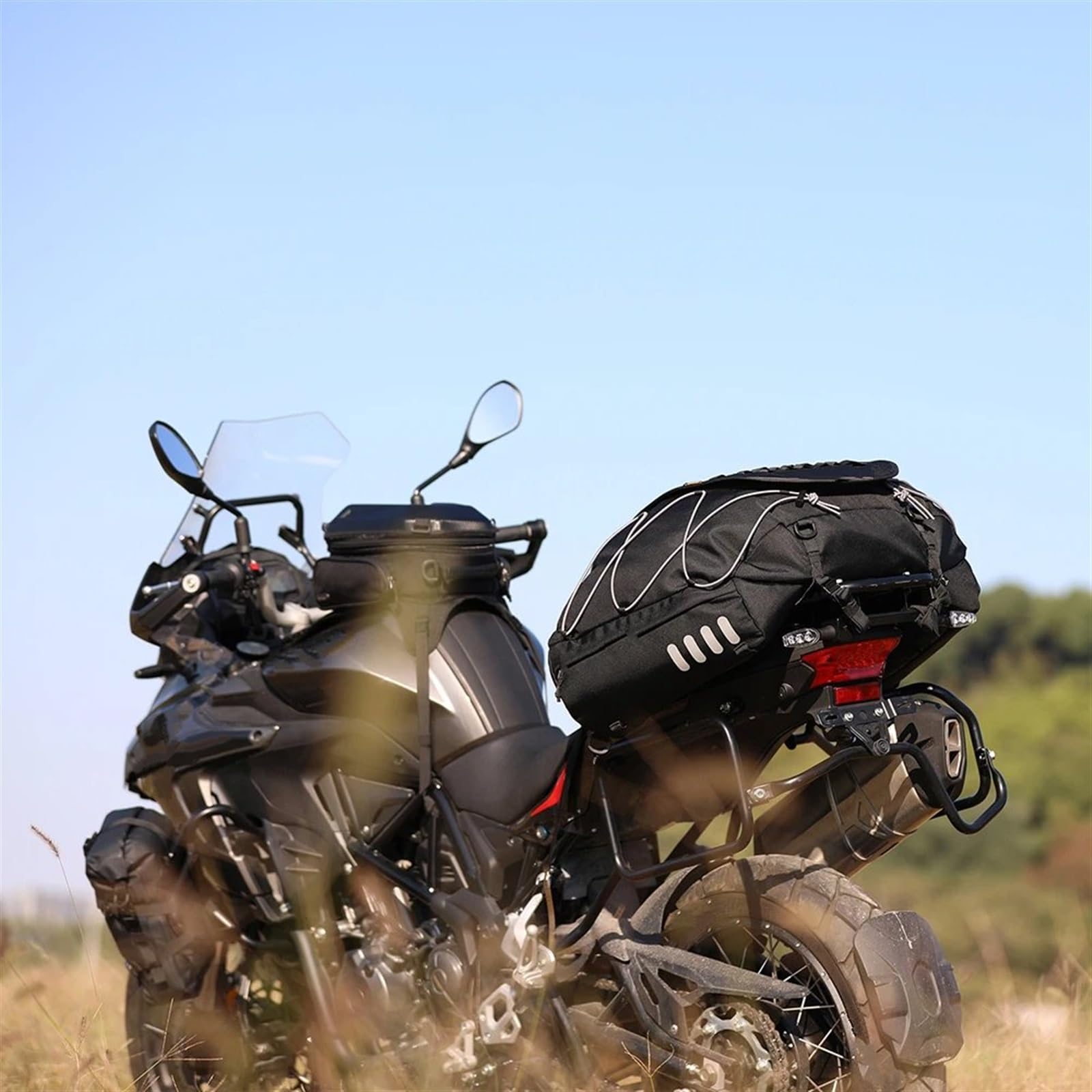 Bolsa Lateral para Casco De Moto Bolsas para Sillín Bolsa Carga Expandible para Motor, Bolsa para Portaequipajes para Deportes Motor, Bolsa Equipaje para Baúl De 35 L A 50 L