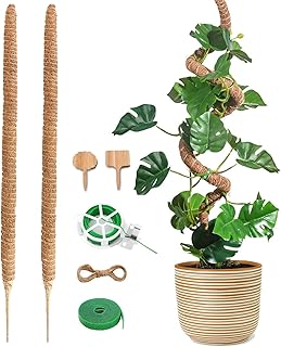 SDZHDMO 2X25 Moss Pole,Moss Pole for Cheese Plant,Bendable Plant Supports, Moss Pole for Monstera,Coco Coir Pole Plant Support,Plants Support Extension,Cheese,Creepers Indoor Plant
