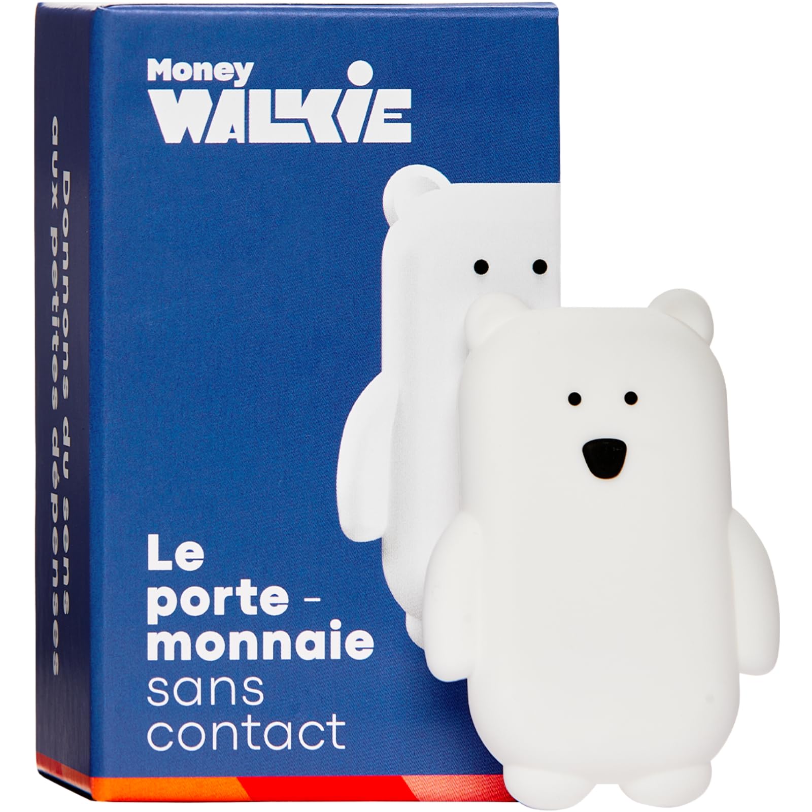 Money Walkie - Porte Monnaie sans Contact pour Enfants et Ados - Solution pour Apprendre à Gérer Son Argent - Pratique, Ludique et Pédagogique - Ours Blanc