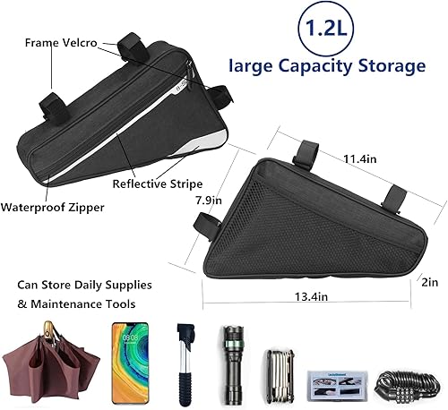 Miniatura 2 de Kit de reparación de bicicletas, mini bomba de bicicleta, kit de herramientas de reparación de neumáticos de bicicleta contiene herramienta 16 en 1,