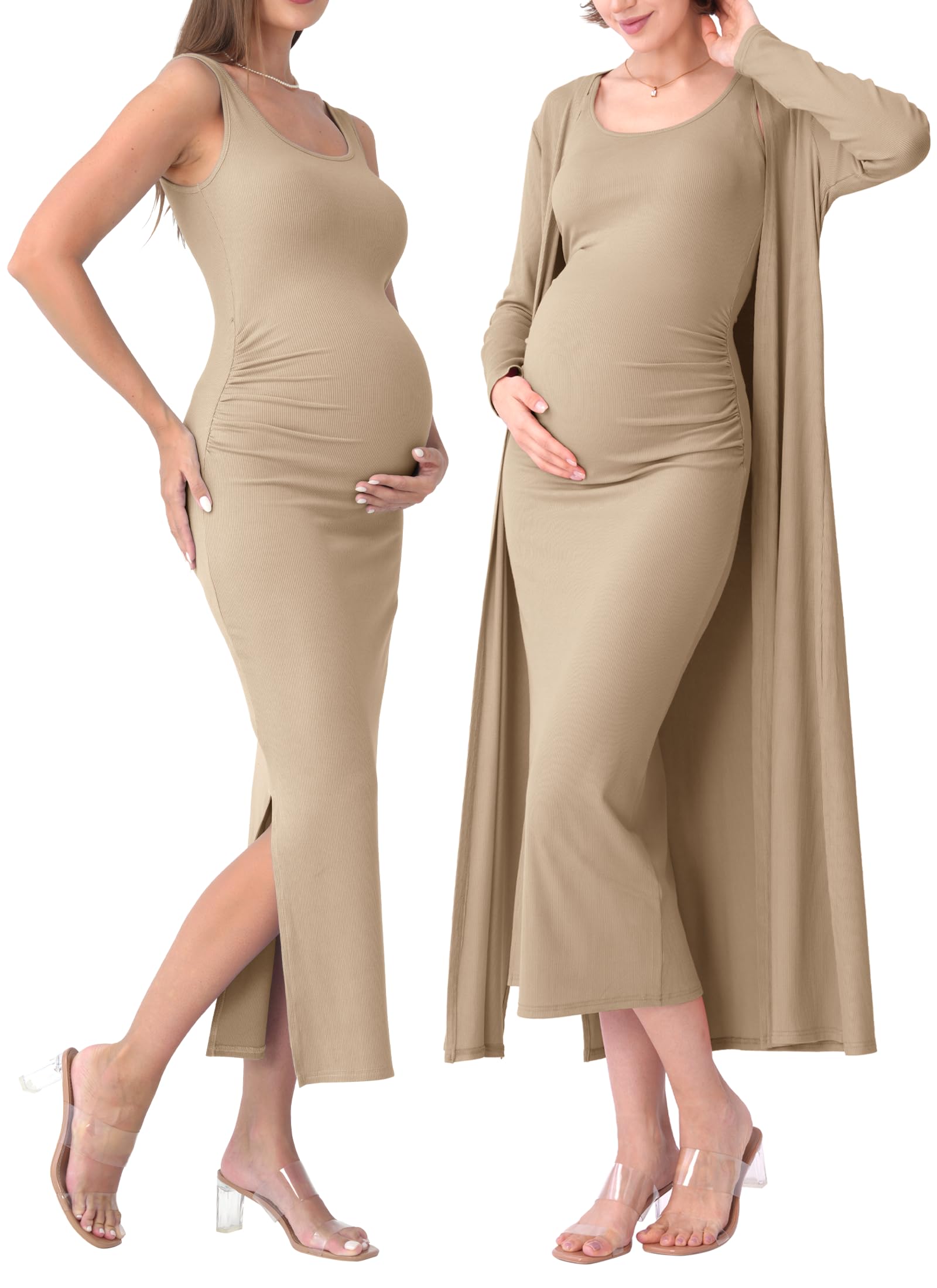 Rnxrbb Maternity Dress Cardigan Set