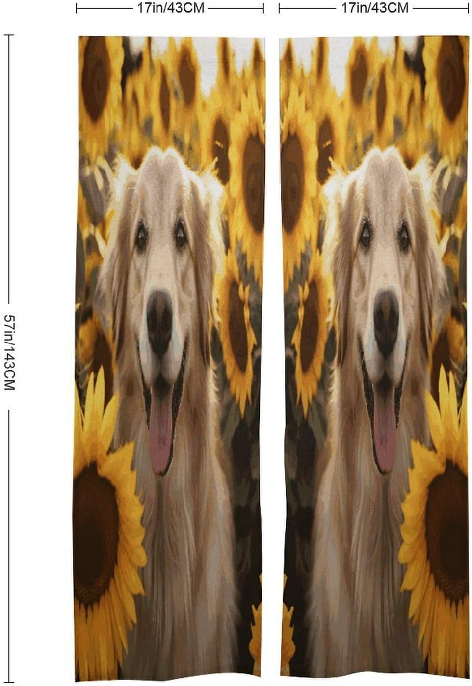 Dog and Sunflower Door Curtain Printed Doorway Noren Japanese Style Doorway Room Divider Curtains for Privacy Partition Divider Kitchen Home Decorations Wall Hanging
