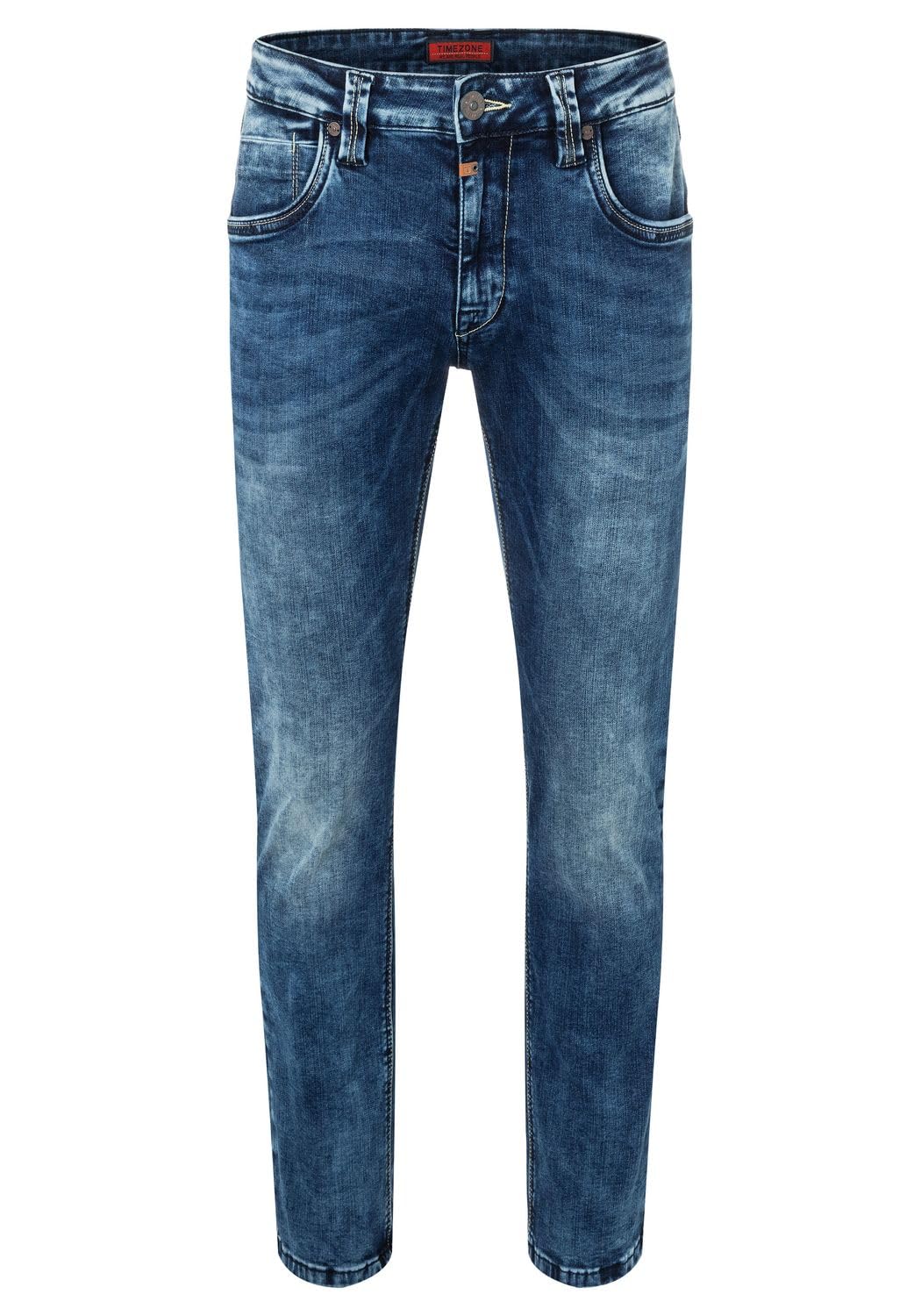 Timezone Herren Jeans Slim EDUARDOTZ Mid Waist - Slim Fit - Schwarz Blau