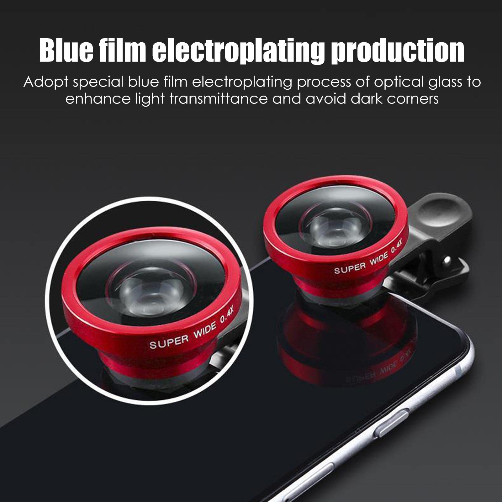 Objectif Grand Angle 0.4x + Fisheye Pour Smartphone - Kit Lentilles HD Clip Universel