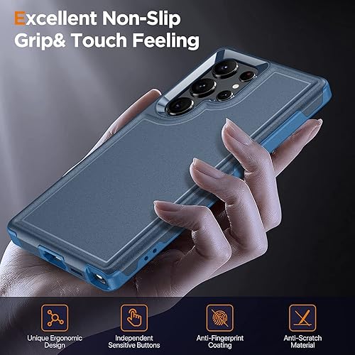 Miniatura 6 de Oneagle Funda para Samsung Galaxy S23 Ultra, Samsung S23 Ultra 5G con 2 protectores de lente de cámara Militar a prueba de golpes Resistente