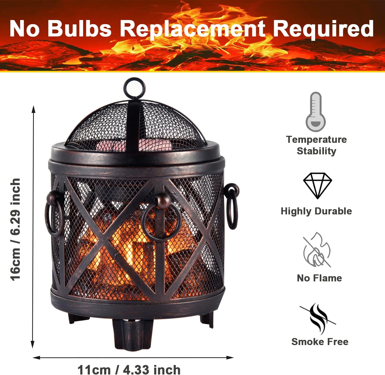 Dicimi Wax Melt Warmer,4-in-1 Electric Wax Melter,Oil Burner,Fireplace Wax Warmers, for Home Office Bedroom Aromatherapy Present and Decorations (Bronze, Fireplace Stove)