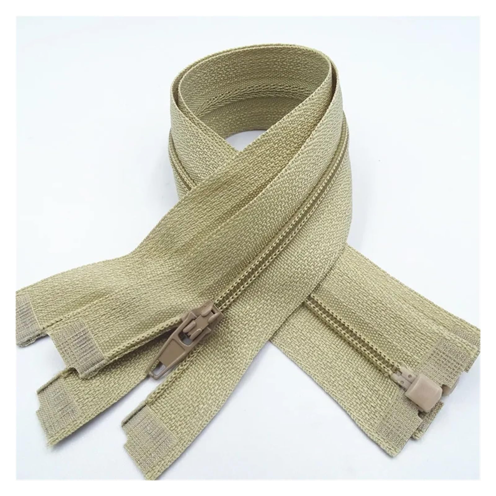 Zipper 5Pcs Zipper Open End 20Cm-60Cm Suitable for Garment Sewing Process(Khaki,50cm)