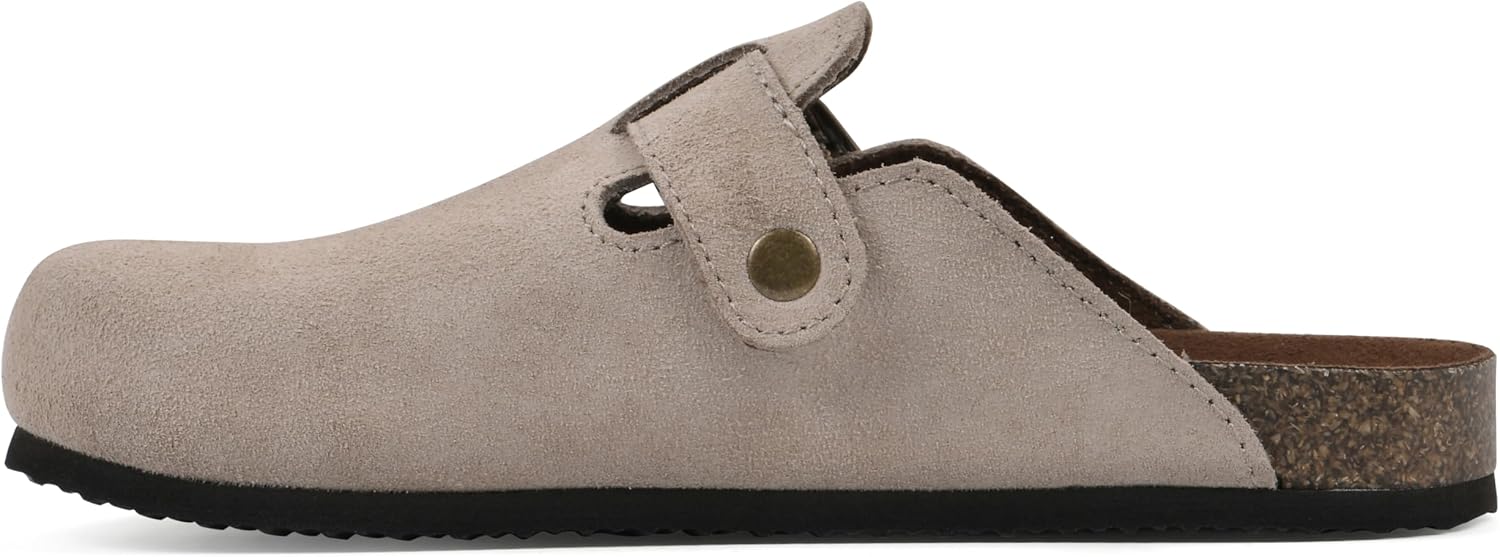 WHITE MOUNTAIN Bari Signature Comfort-Molded Footbed Clog, Taupe/Suede, 13 M - Image 4