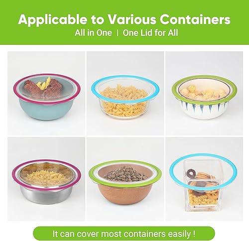 Miniatura 7 de Tapas elásticas de silicona para tazones, fundas de silicona reutilizables para almacenamiento de alimentos, fundas elásticas para recipientes de
