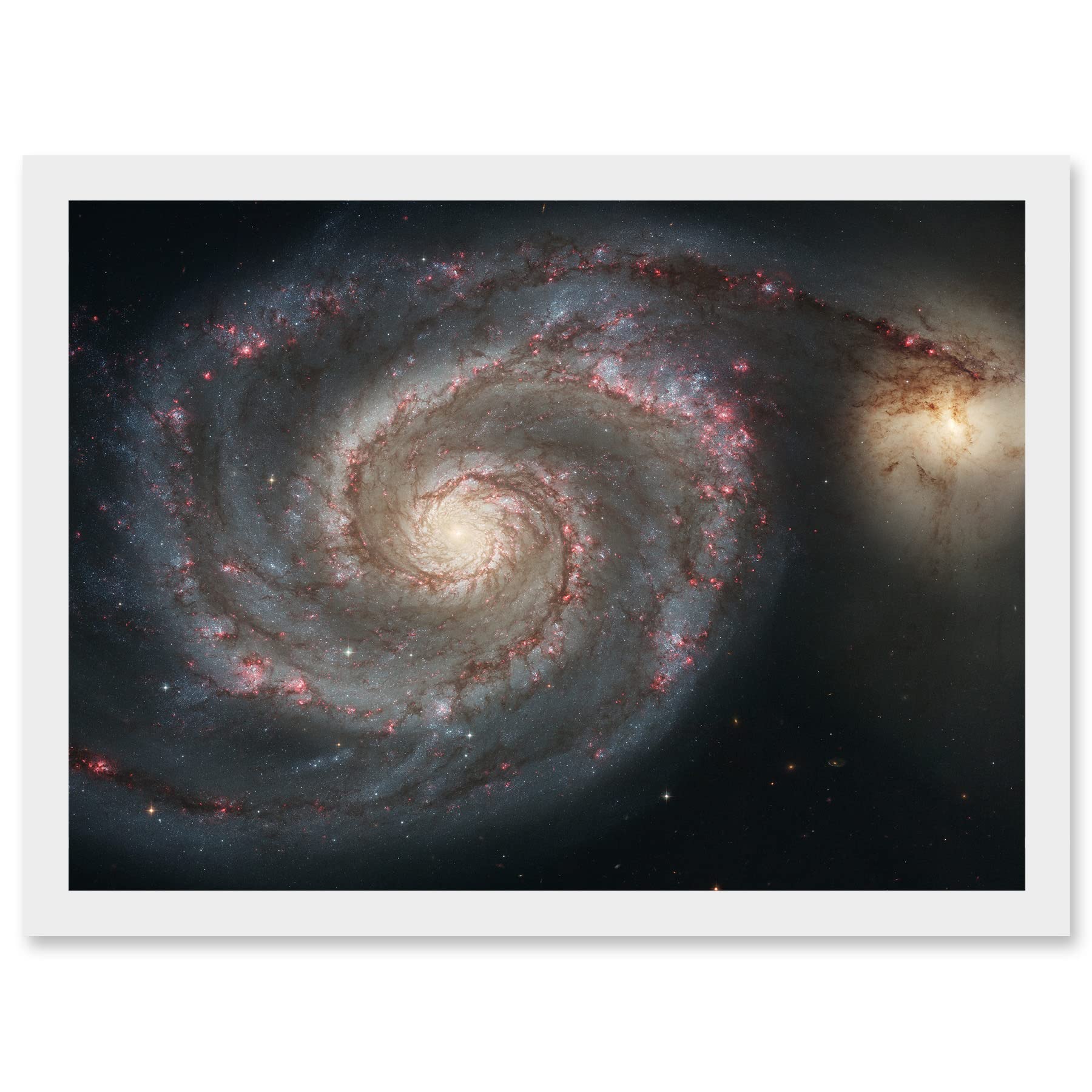 Artery8 Space Photo Hubble Whirlpool Galaxy M51 A4 Artwork Framed Wall Art Print