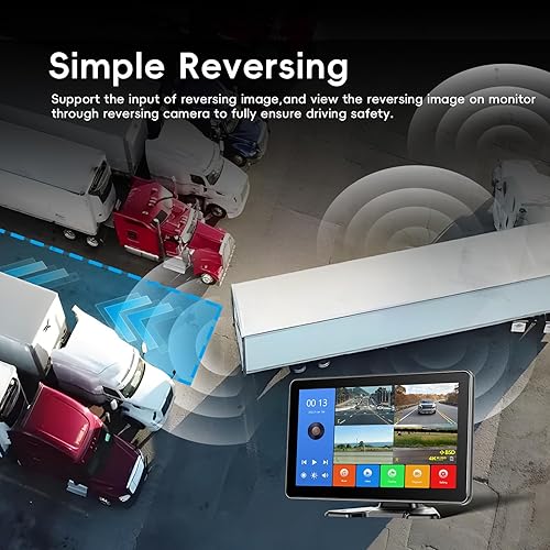 Miniatura 3 de Sistema de cámara de respaldo con cable de 4 cámaras con monitor IPS de 10.1 pulgadas para camión, autocaravana, remolque, cámara de visión trasera,