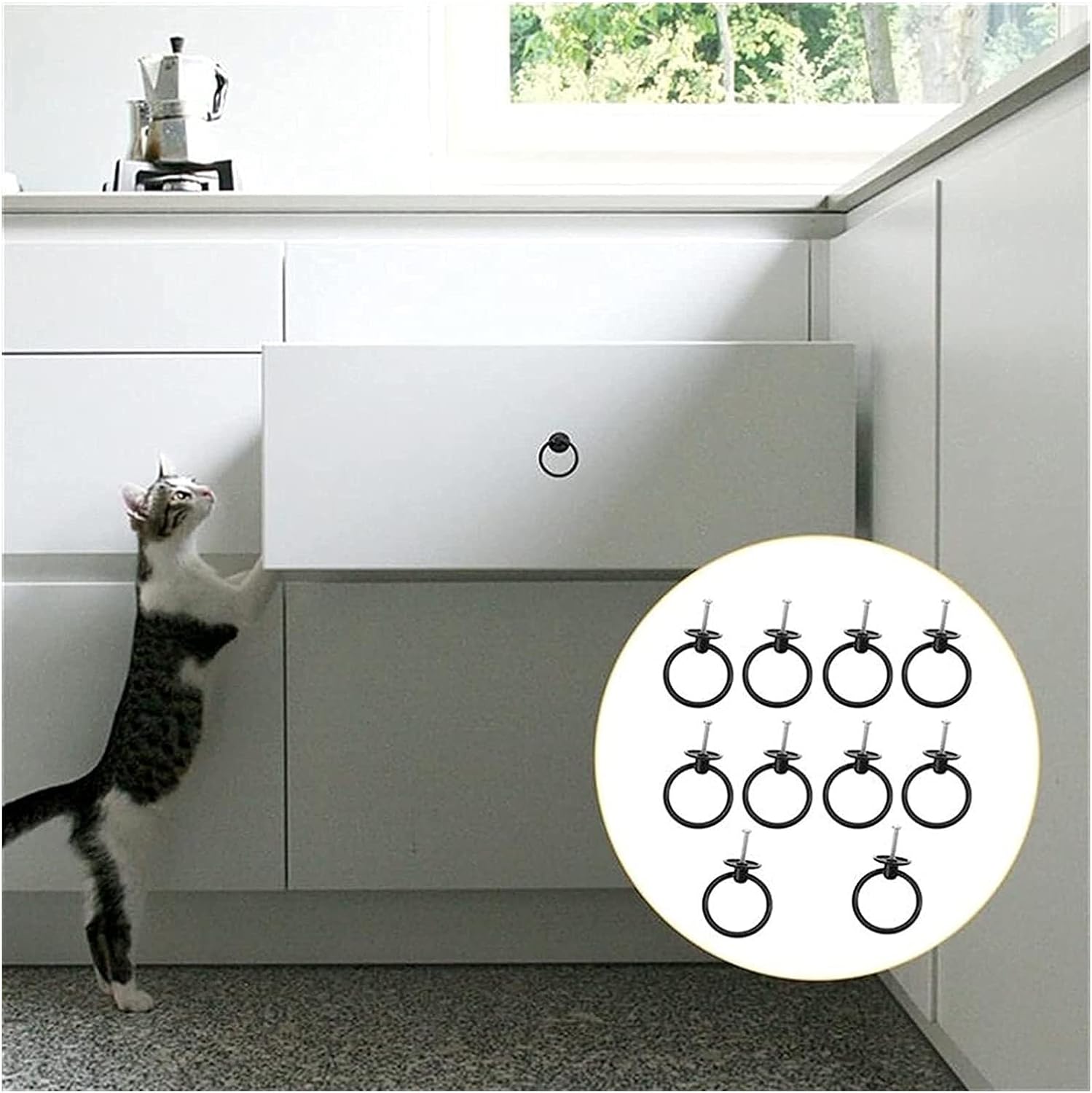 Hardware 10pcs Zinc Alloy Knobs Single Hole Pull Handles Solid Cabinet Furniture Accessories (Color : White, Size : White)
