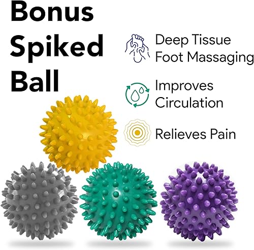 Miniatura 5 de ProHeal Camilla de pantorrilla con masajeador de bola con púas, para fascitis plantar, tendinitis de Aquiles, estirador de pantorrillas, pies, talón