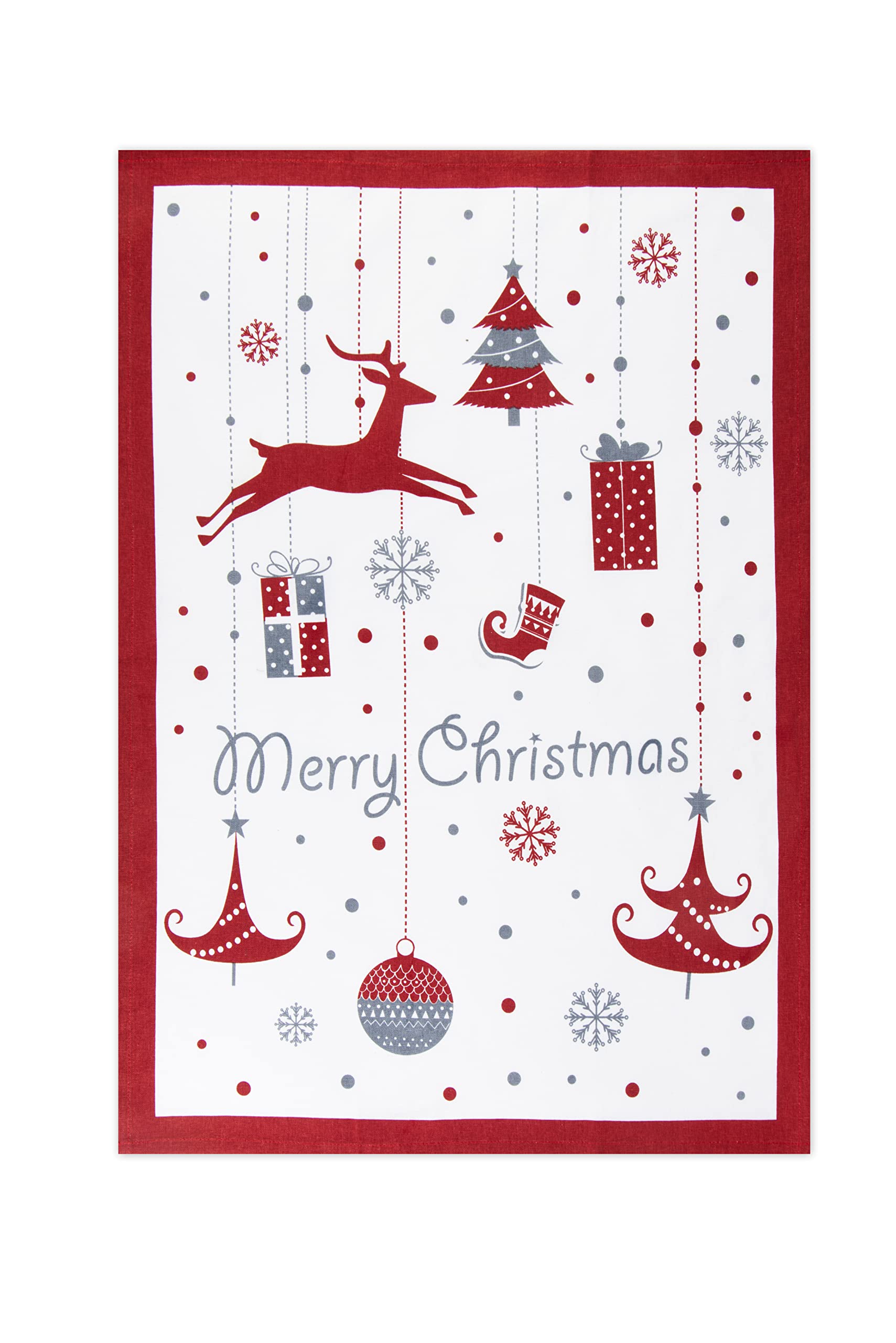 Excelsa 65432 Merry Christmas Multi-Purpose Tea Towel 50 x 70 cm Cotton
