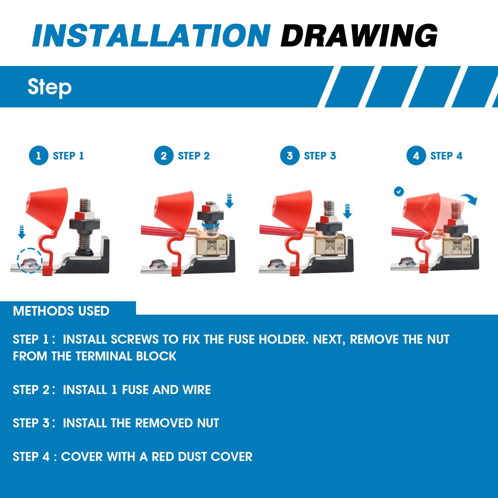 Terminal Fuse Installation Snapklik.com : GLOSO Terminal Block Fuse Kit For Multiple Batteries ...