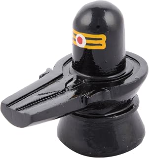 Origin Storage Soap Stone Crafts Painted Shivling (4 Inch, Black) by Indian Collectible