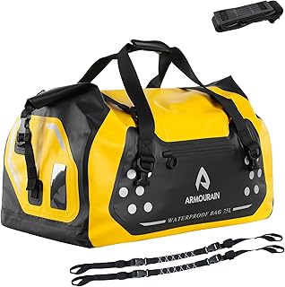 ARMOURAIN Motorcycle Dry Bag 75L Large Waterproof Duffel Bag Foldable Duffel Trunk Seat Bag for Travel,Boating,Motorbike,K...