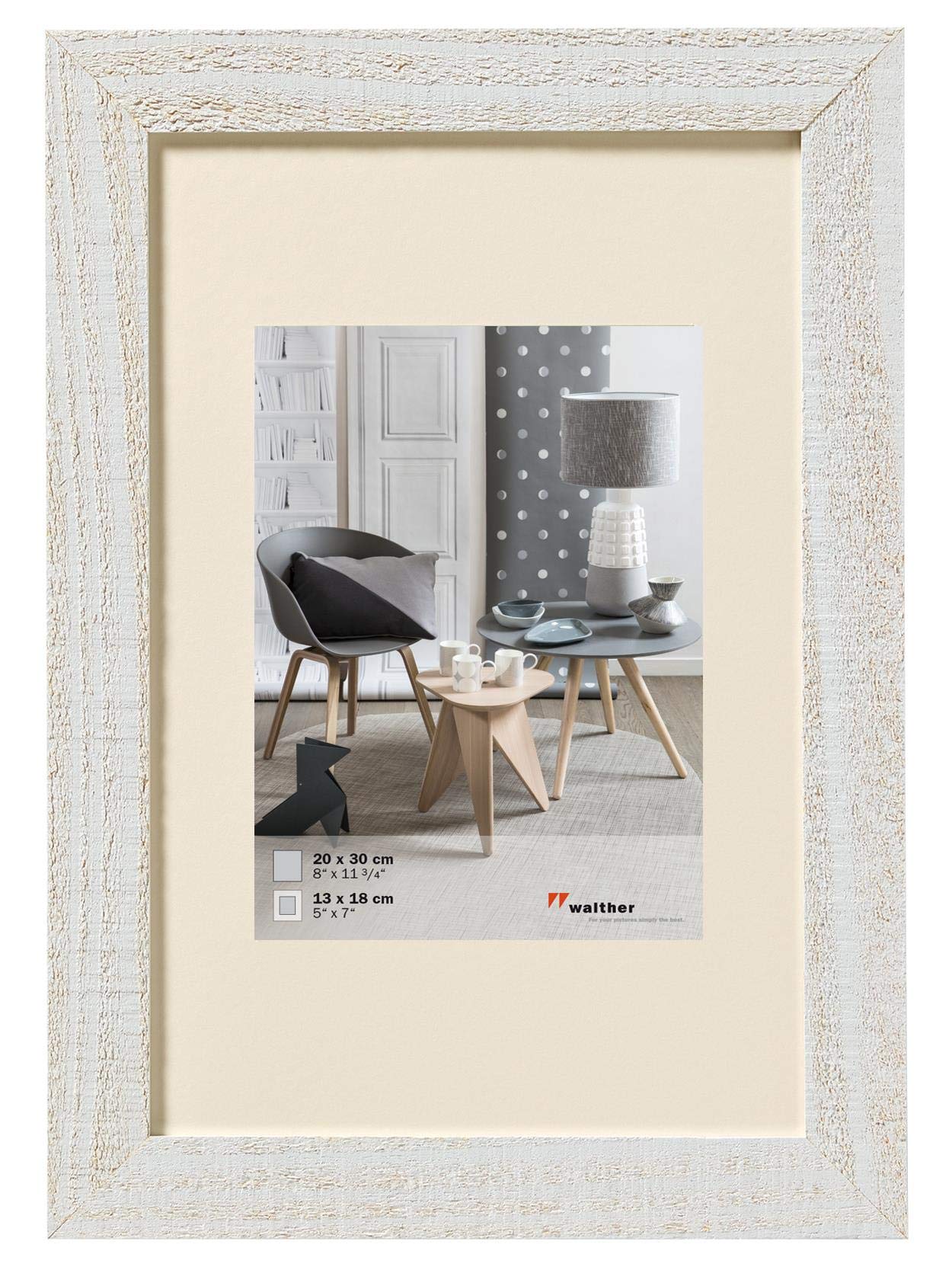 walther design Bilderrahmen polarweiss 40 x 50 cm mit Passepartout – Bild 4