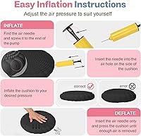 Vista 6 de Cojín Tambaleante, Asiento Wiggle Extra Grueso para Niños Sensoriales, Disco de Equilibrio Antideslizante con Bomba de Inflado para Fuerza Central