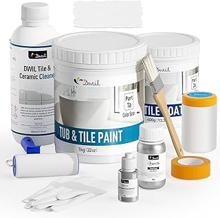 DWIL Bathtub Paint, Tub and Tile Refinishing Kit 32oz with Tools, Easy to Use