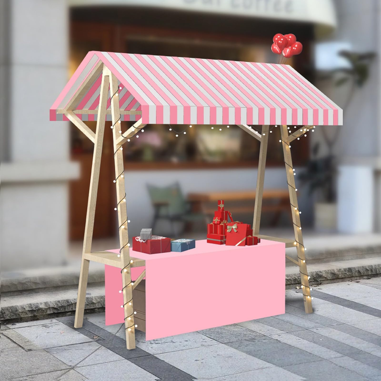 Carretto Portatile per venditori ambulanti con tettoia, chiosco Pieghevole per mercati, Street Food ed Eventi.