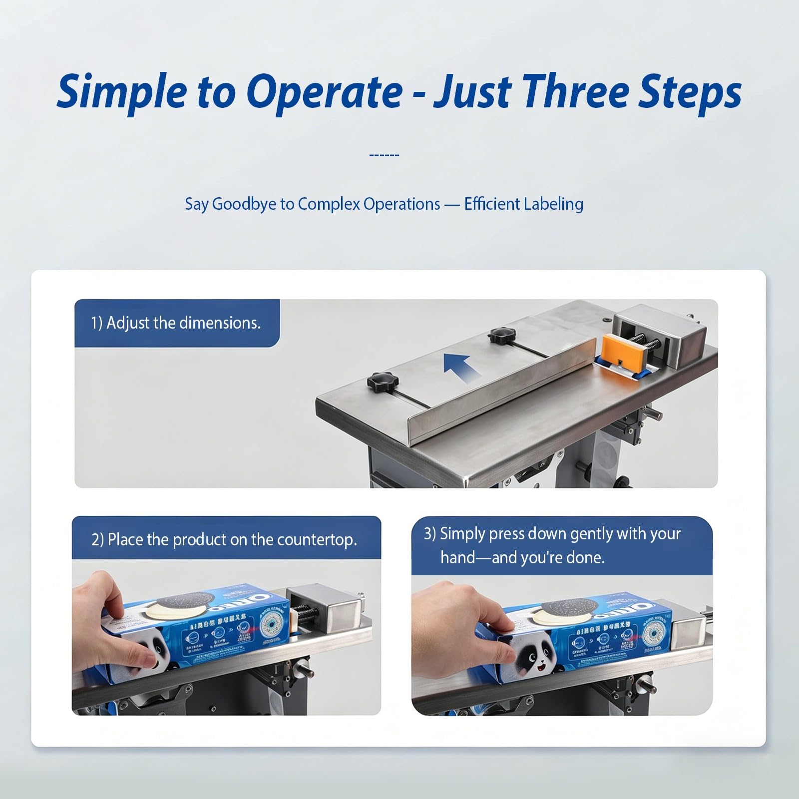 Etichettatrice per Imballaggi Cartone, Macchina Etichettatura Angolo Scatola Semi Automatica per Etichette Trasparenti O Opache Con Applicazione Uniforme
