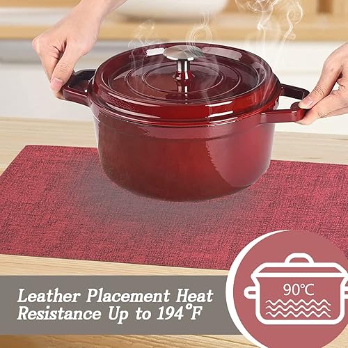 Miniatura 10 de Yangkluib - Manteles individuales lavables, de piel sintética de doble cara, manteles individuales fáciles de limpiar, mantel individual impermeable