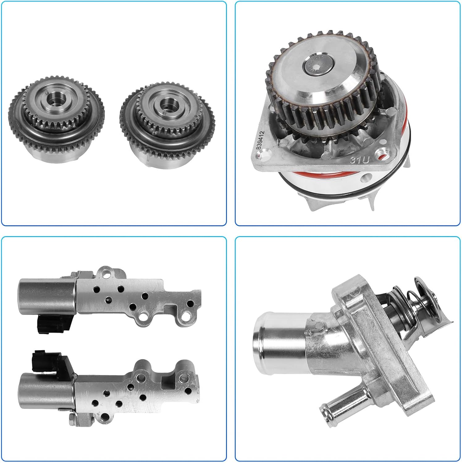 VQ40DE Engine Timing Chain Water Pump Kit/VVT Sprockets Fits for Nissan Frontier 05-15/ NV1500 NV2500 NV3500 12-15/ Pathfinder 06-12/ Xterra 05-13 4.0L V6 DOHC OE VQ40DE Engine