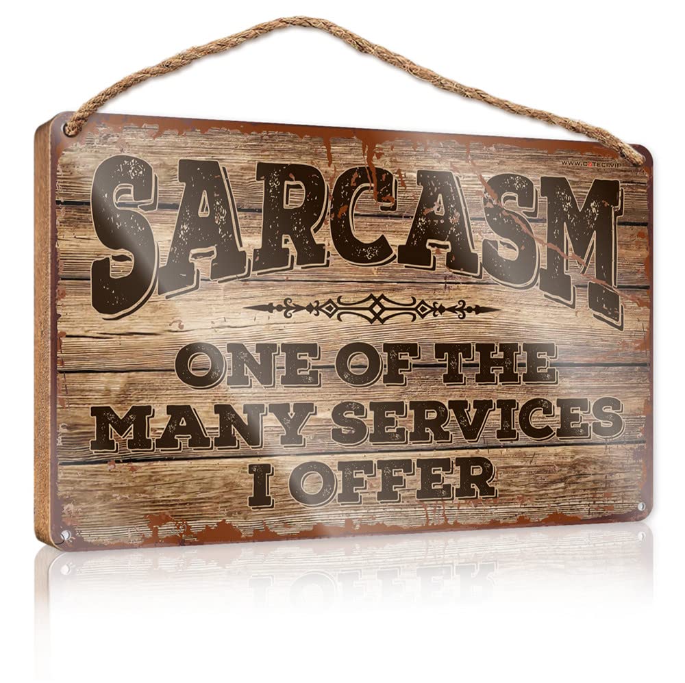 Wall Hanging Plaque Sign Sarcasm One Of The Many Services I Offer Wooden Sign Decorations For The Kitchen Farmhouse Bathroom Dec(20X30CM)