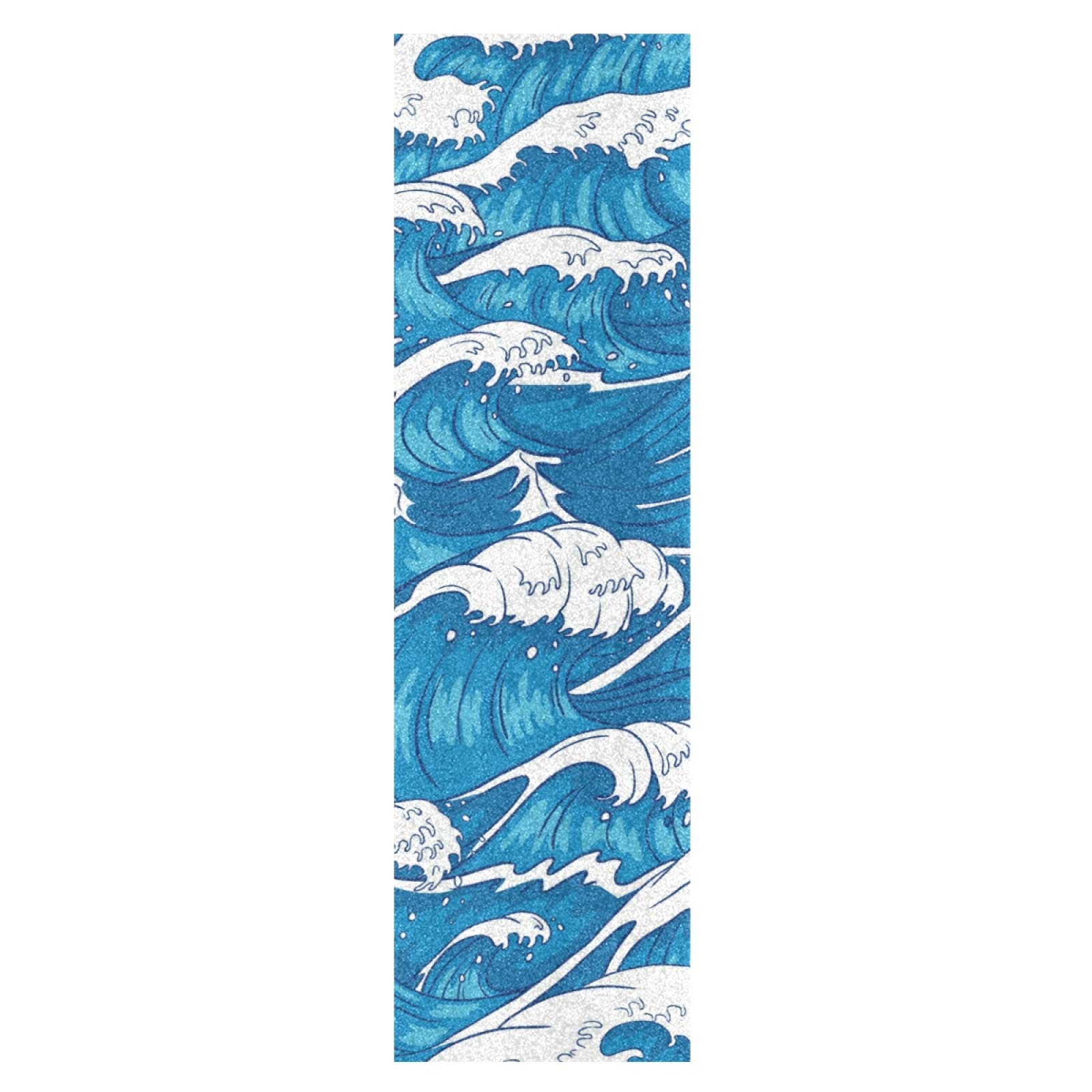 Bande Antidérapante Skateboard Ciel Bleu Vague De La Mer - Grip Papier De Verre 84 X 23 Cm Pour Planche à Roulettes