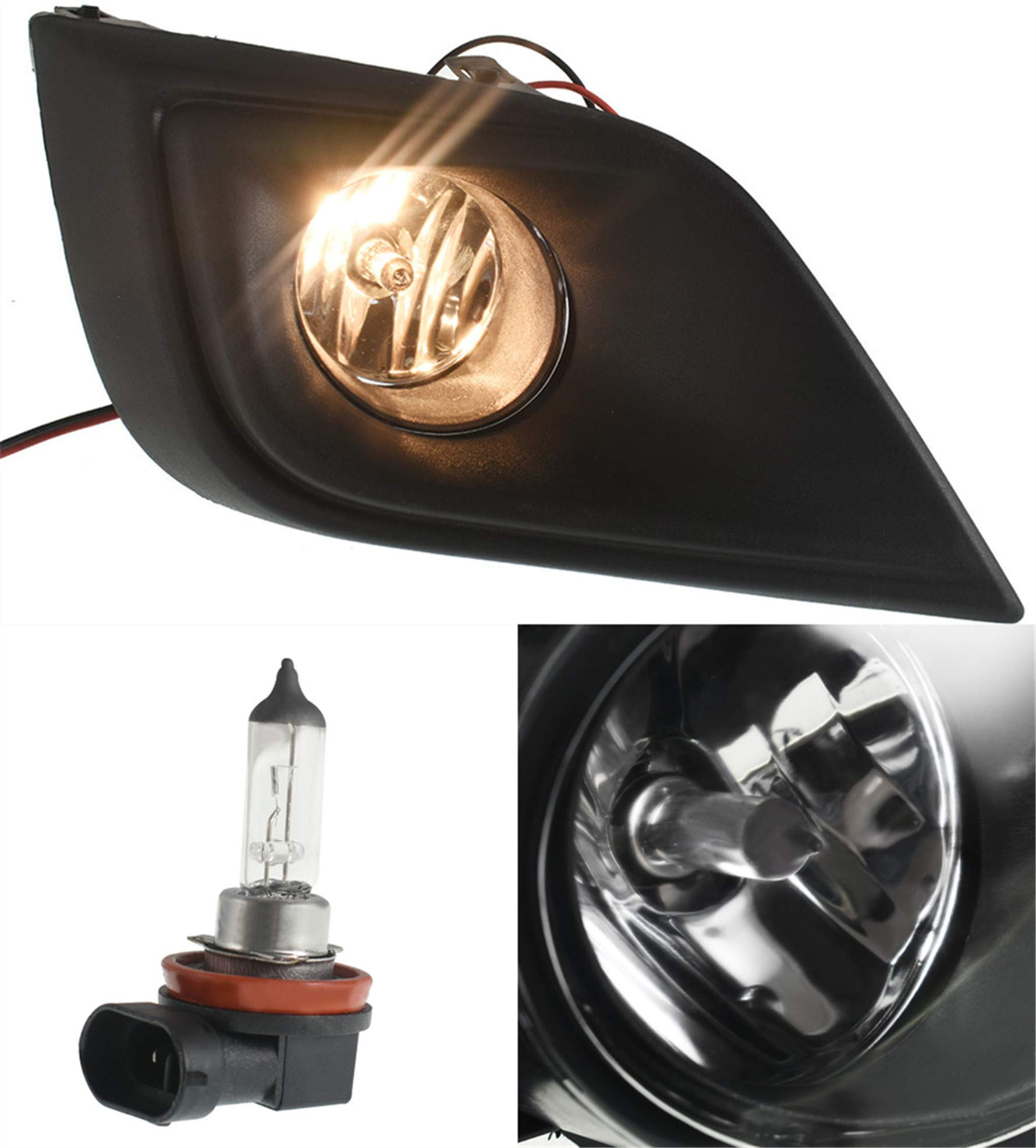 Pair Of Clear Fog Light Assemblies For 2015-2018 Nissan Murano - Halogen H11, Direct Replacement