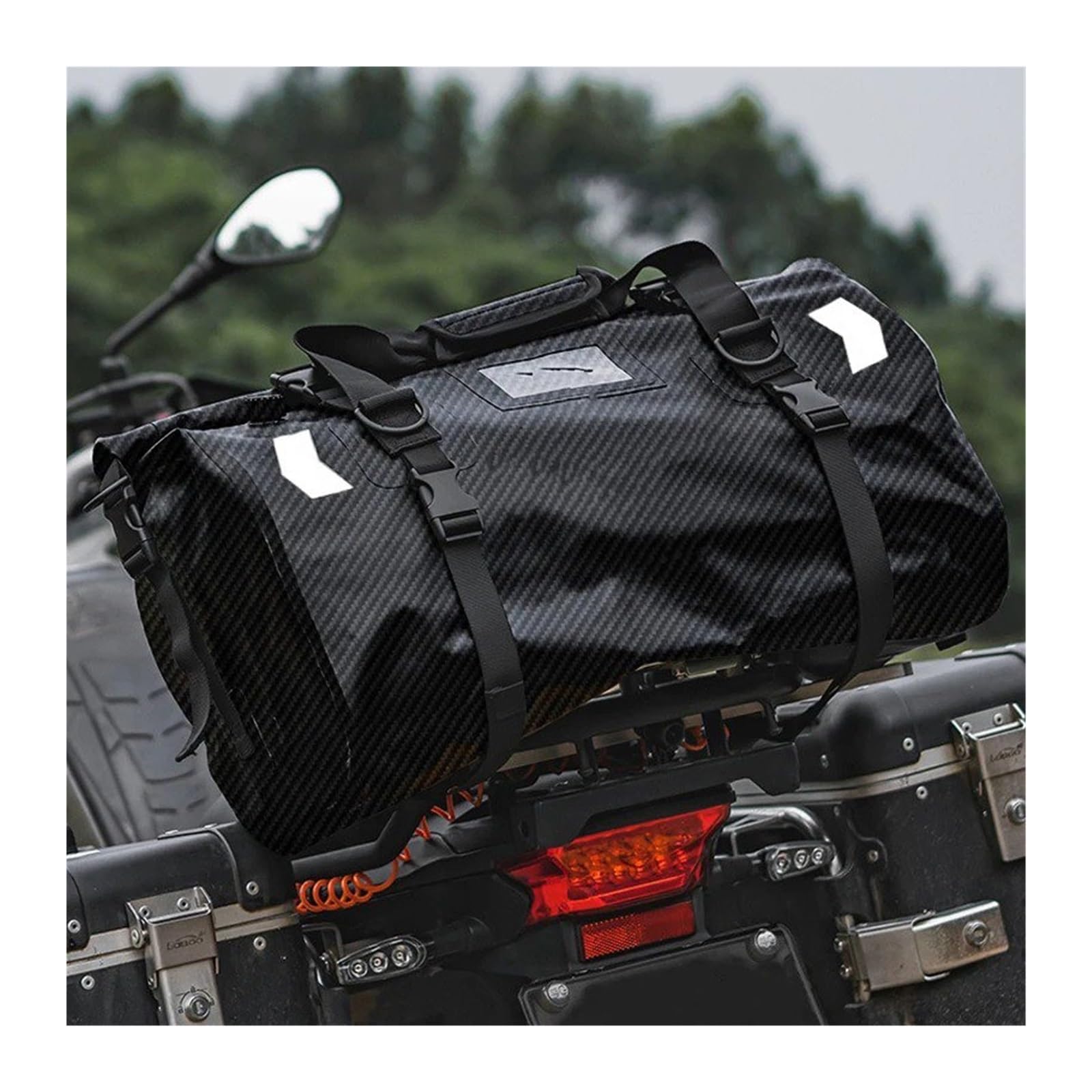 Borsa Viaggio Per Bagagli Impermeabile Moto Nero Carbonio Zaino 40 / 66L Borse Da Sella Per Moto(40L-Black)