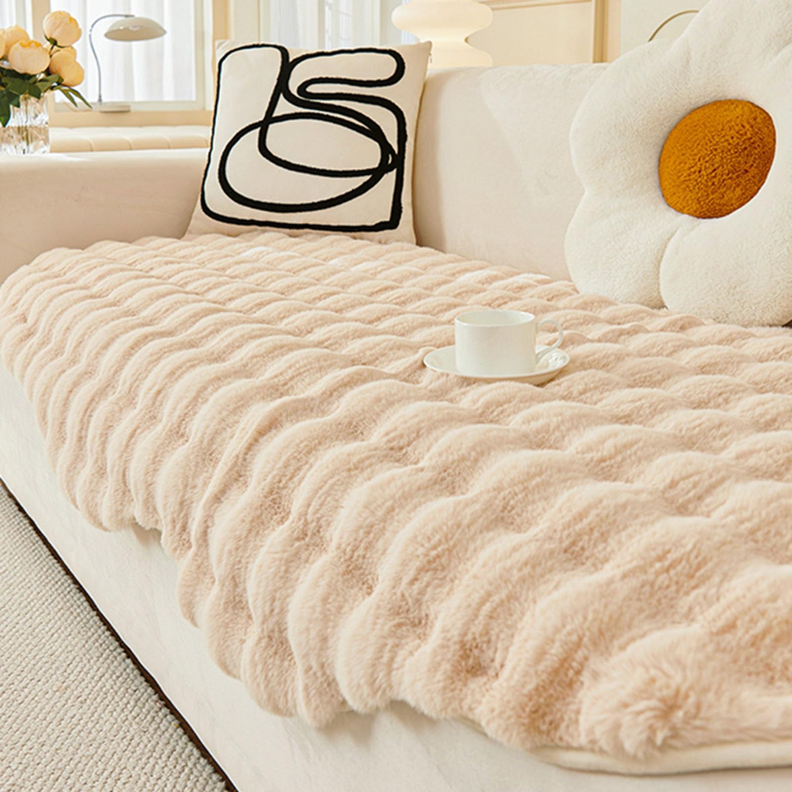 Housse de canapé en peluche pour protéger le salon des animaux