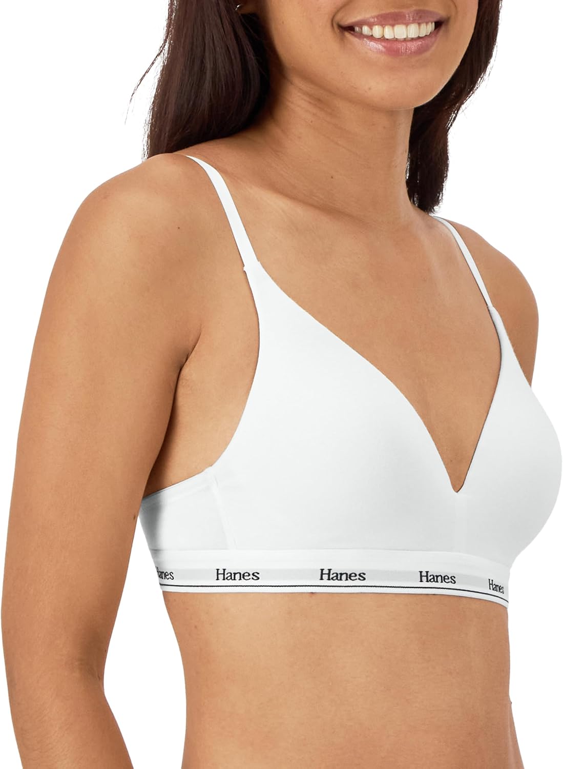 Hanes Women's Originals Full Coverage Contour Wireless Stretch Cotton T-Shirt Bra