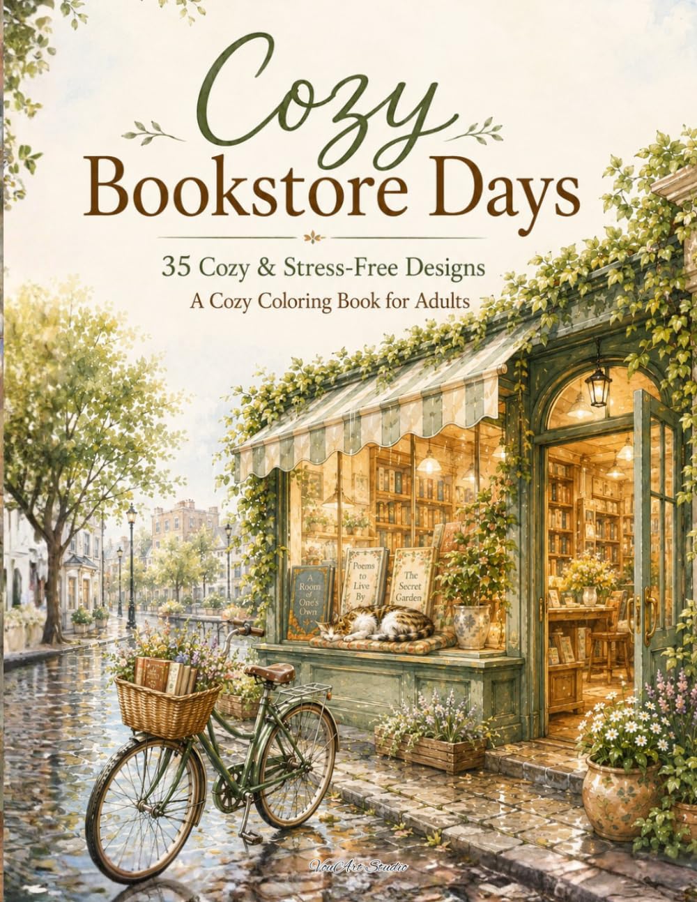 Cozy Bookstore Days: A Cozy Coloring Book for Adults | 35 Cozy & Stress-Free Designs | (Cozy Days Collection)