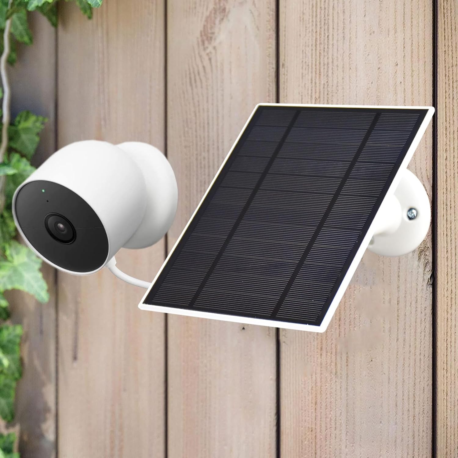 Solar Panel Charger for Google Nest Cam Outdoor or Indoor, Battery-2nd Generation,3.8W Solar Power,6.6Ft Charging Cable-1PACK