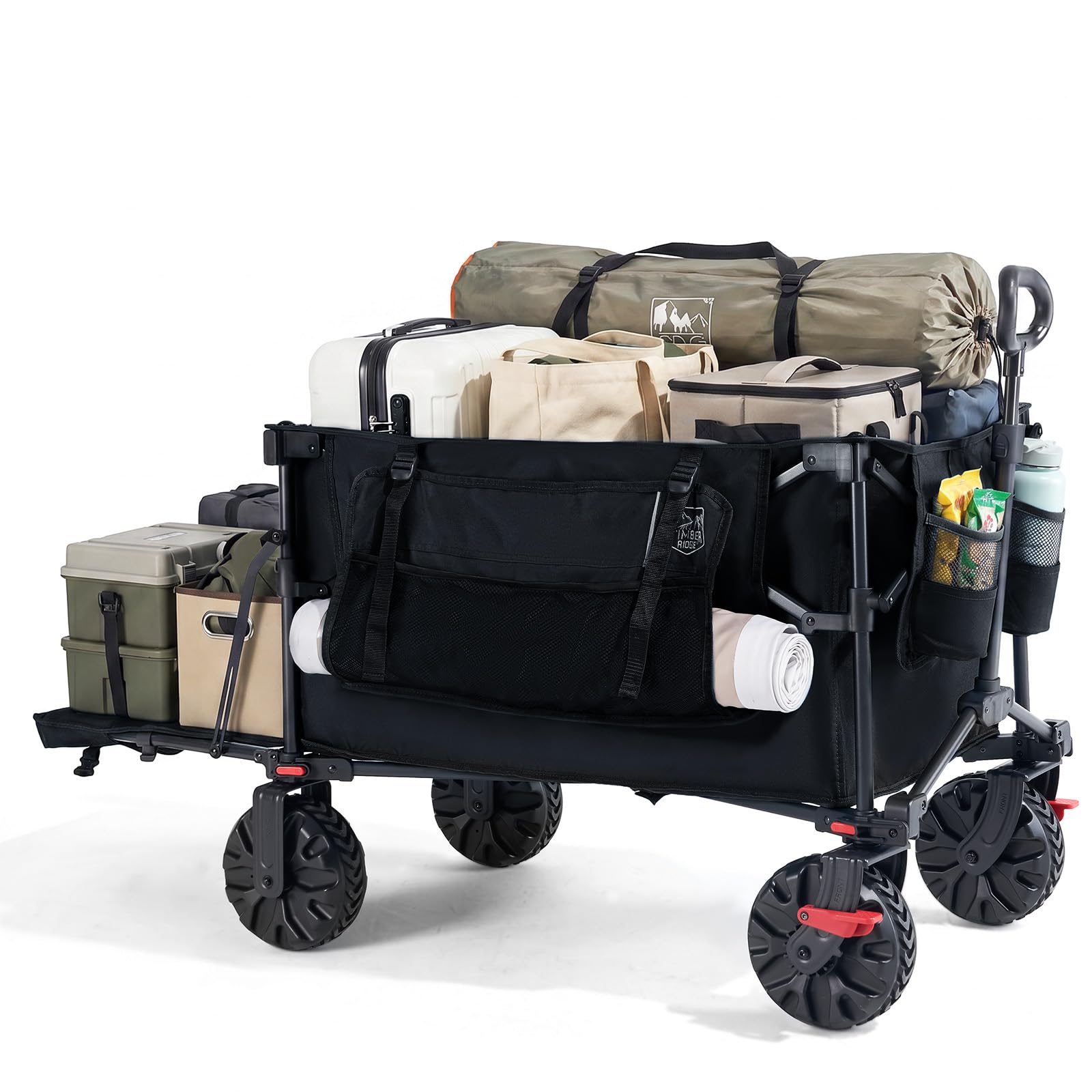 TIMBER RIDGE Festival Trolley 400L with Tailgate Folding Beach Trolley Cart