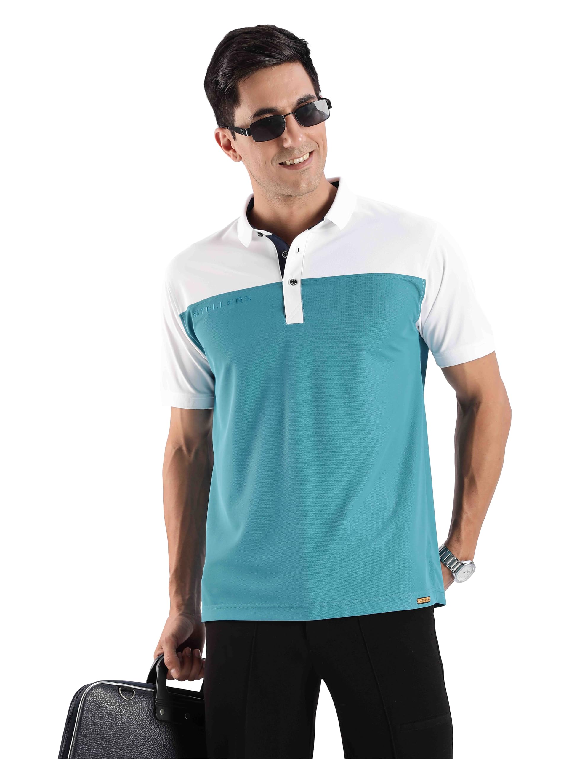 stellers Men's T-Cross Polo T-Shirt, Regular Fit | Odour Resistant | Wrinkle Free | Quick Dry | Stretchable | Lightweight | Breathable | Sustainable | Anti-Static | Feather Touch Feel-picture-12