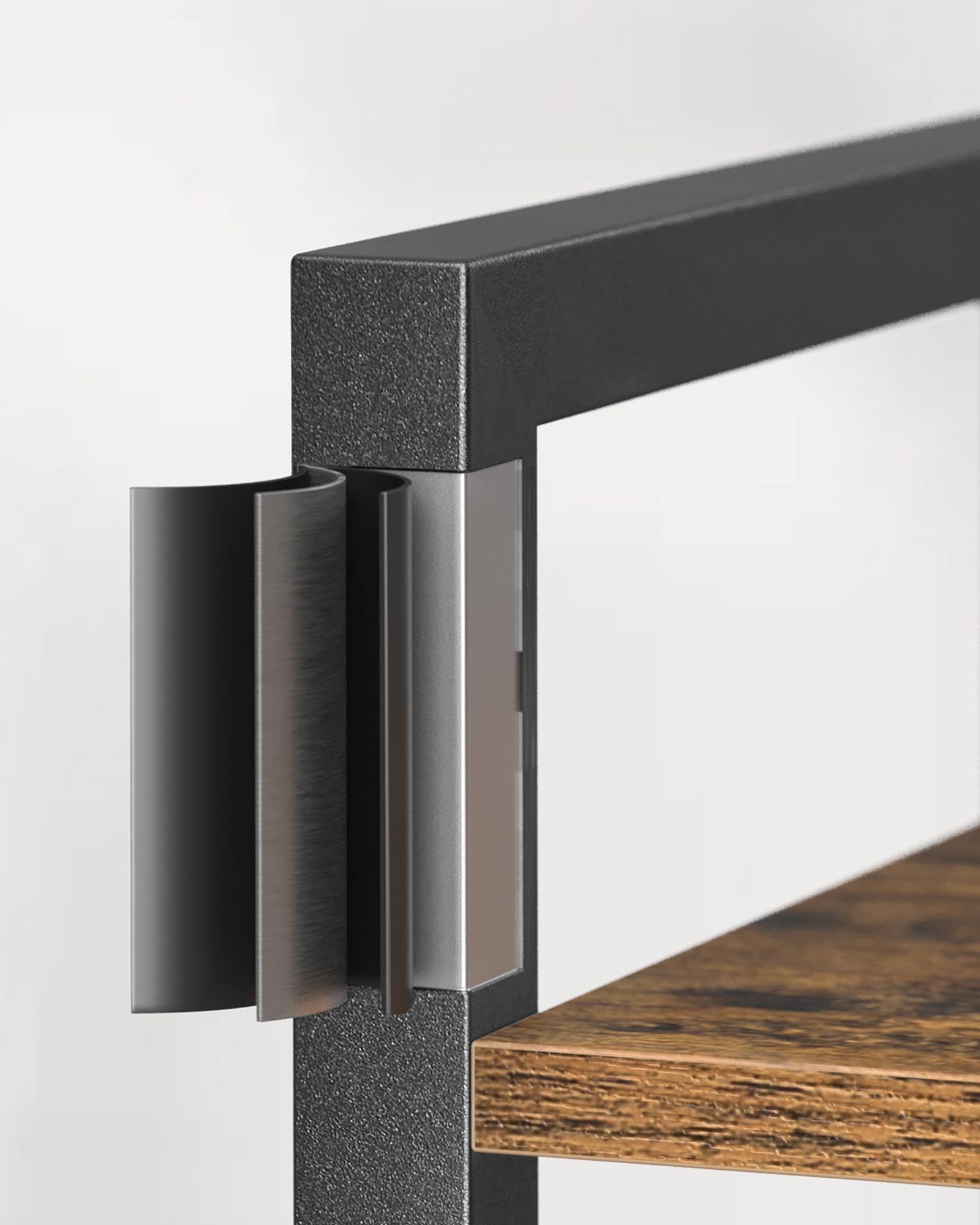 VASAGLE Libreria Alta a 6 Ripiani, Scaffale Portaoggetti, Struttura in Acciaio, Salotto Camera da Letto Studio, 30 x 80 x 186 cm, Industriale, Marrone Vintage e Nero Inchiostro LLS082B01