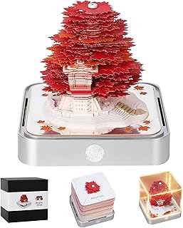 MACTANO 3D Art Calendar Memo Pad 2026, Creative Time Piece Calendar Maple Tree Rip Away Paper Carving Sticky DIY Note