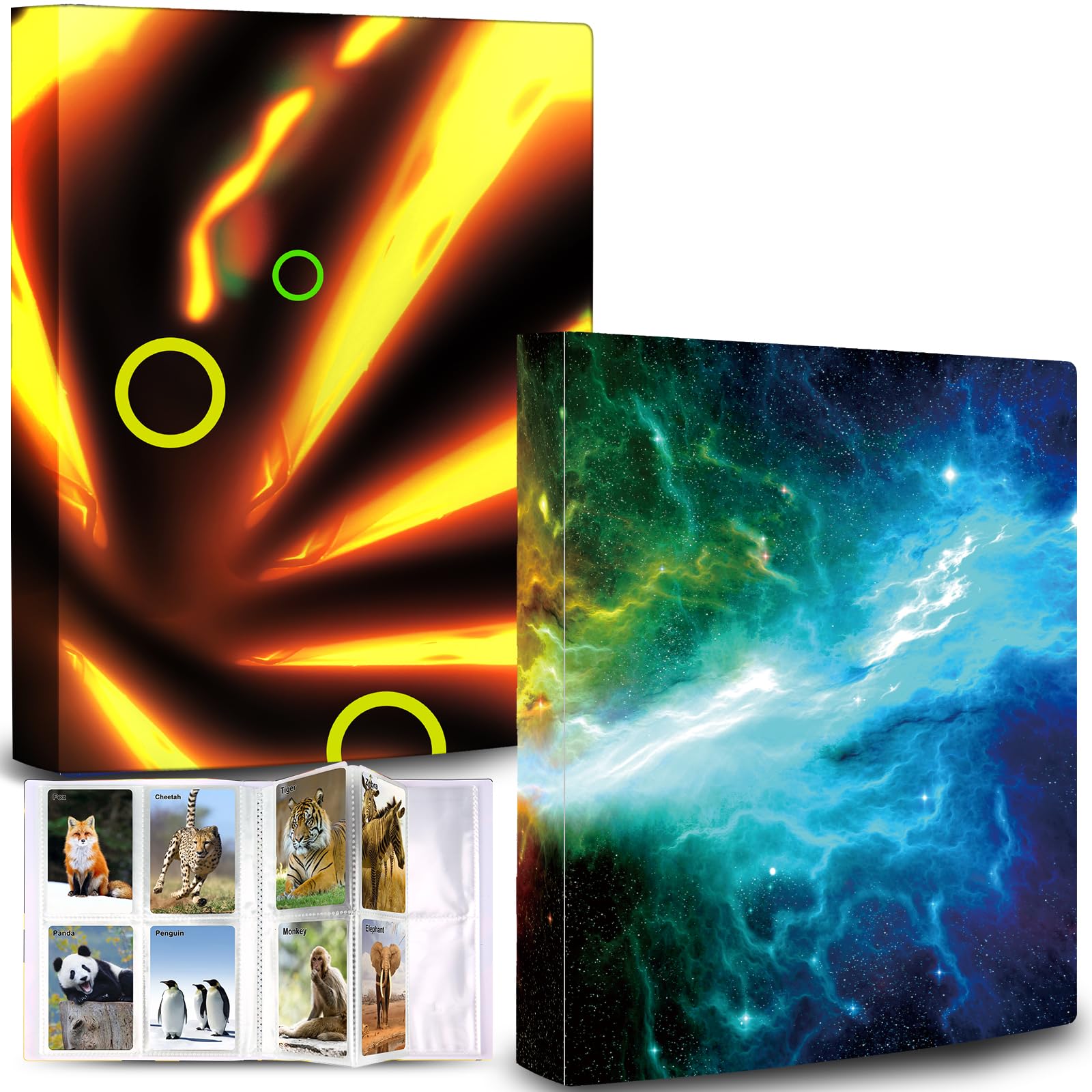 2PACK 4 Pocket Trading Card Binder, Card Holder for Game Cards, 160 Cards Card Folder Album for Most Standard Size Cards, Card Sleeves for Baseball Basketball Playing Cards (Packing may differ)