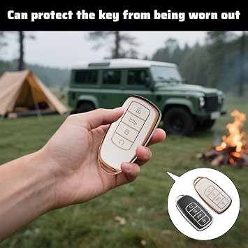 Car Key Cover,2 Pack Car Key Fob Cover - 360° Protective TPU car key cover,Compatible with Chery Tiggo 8/7/Pro, Omoda 5, Jaecoo 7, Etc(4 Buttons, Universal Fit)