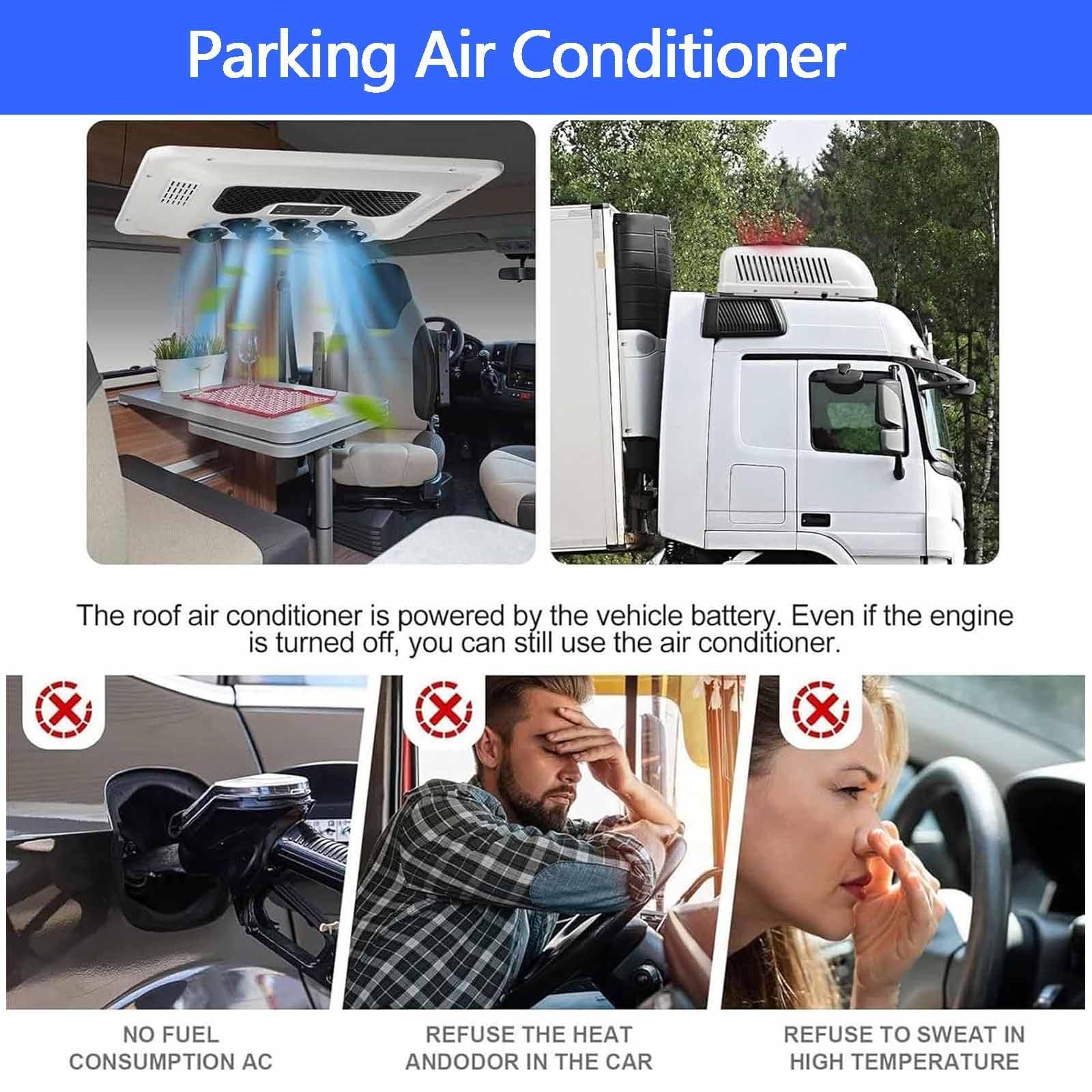 12V/24V Klimatyzator Do Kampera, Elektryczny Klimatyzator Dachowy Do Samochodu, Tylko Chłodzenie, Lekki I Przenośny Do Vanów, Pojazdów Terenowych, Ciężarówek, Kamperów,White-12V