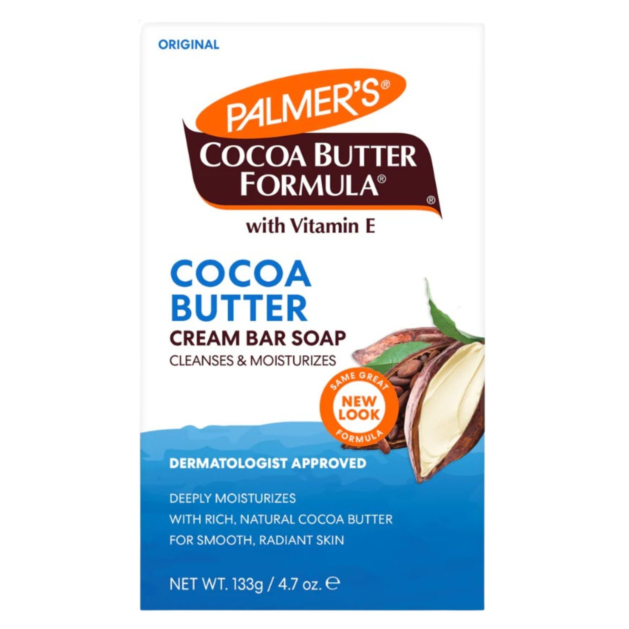 Cremoso Jabón Palmers Manteca de Cacao - Enriquecido con Vitamina E - Difumina las imperfecciones - 100 g