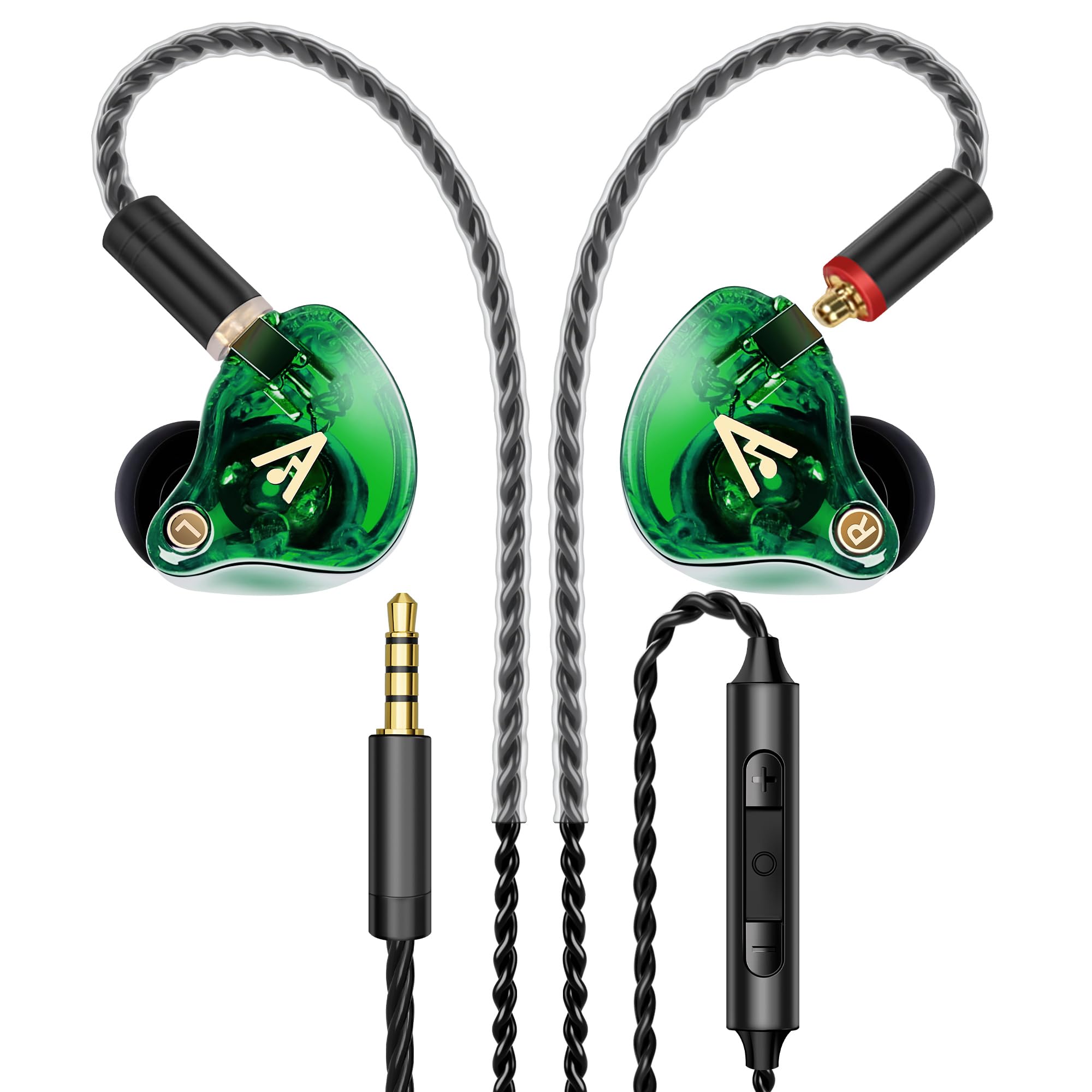 Audiovance Vibes 202M HiFi Wired Earbuds in-Ear Monitor Headphones with Mic