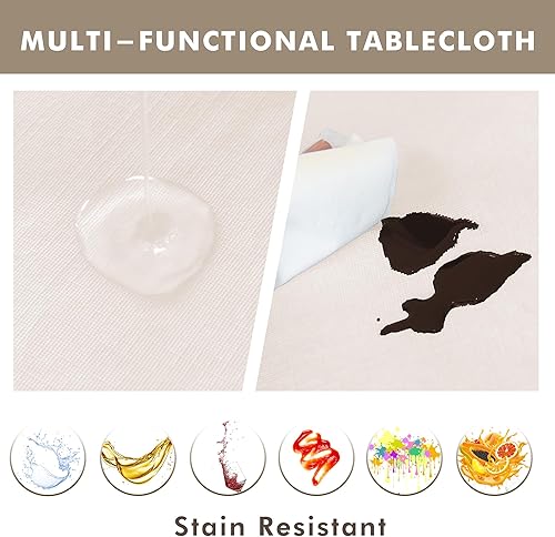 Miniatura 9 de Nasitos Paquete de 2 manteles protectores cuadrados de 60 x 60 pulgadas, mantel decorativo de plástico, PVC, lavable, lavable, lavable, lavable y a