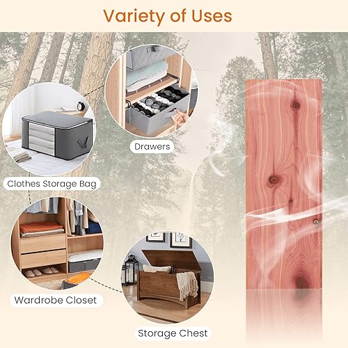 Miniatura 6 de Homode Tablones de cedro para armario, juego de 8 forros de cajones, lengüeta y ranura, paneles de madera de cedro aromático para almacenamiento de