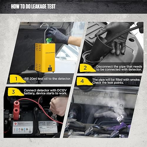 Miniatura 5 de Autool Car Smoke Machines SDT-106 Localizador de fugas autos, Detector de fugas de diagnóstico Automotriz SDT106 sistemas de apoyo