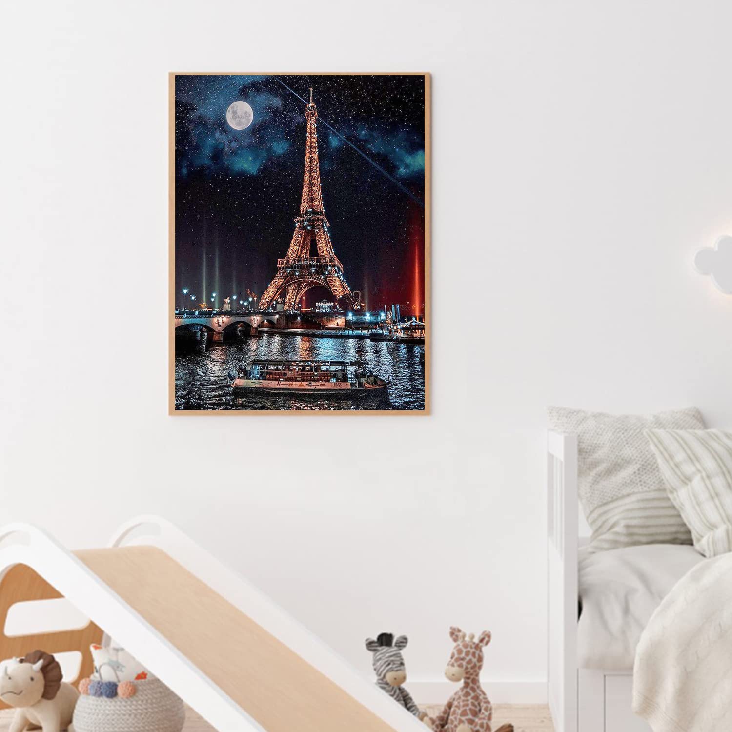 Reofrey DIY Torre di Parigi Diamond Painting Kit Trapano Completo Drill, Paesaggi 5D Pittura Diamantes Diamante Kit Disegno, Strass Ricamo a Punto Croce Craft Arts for Home Wall Decor 30x40cm